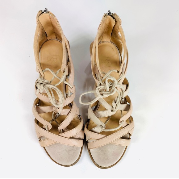 COPY - Franco Sarto Sandal Heels Leather Nude Bro… - Picture 5 of 7